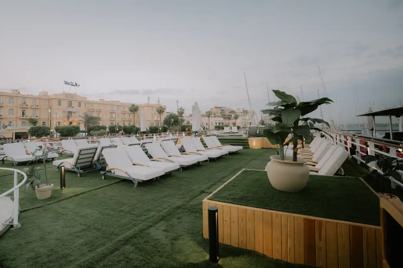 Sun deck of the MS Alma Nile Cruise Nile cruise
